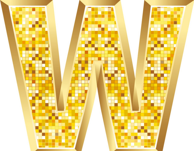 时尚金色艺术字体W