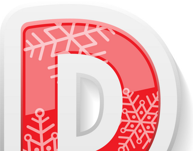 雪花字母D