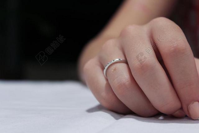 手指戒指指环特写已婚女士背景图片
