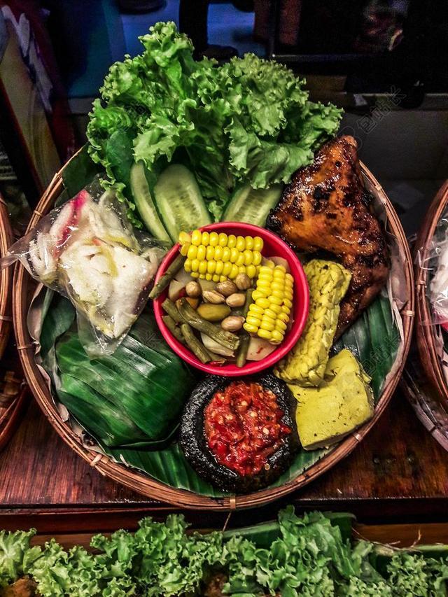 餐饮饮食绿色食物素食餐厅背景图片
