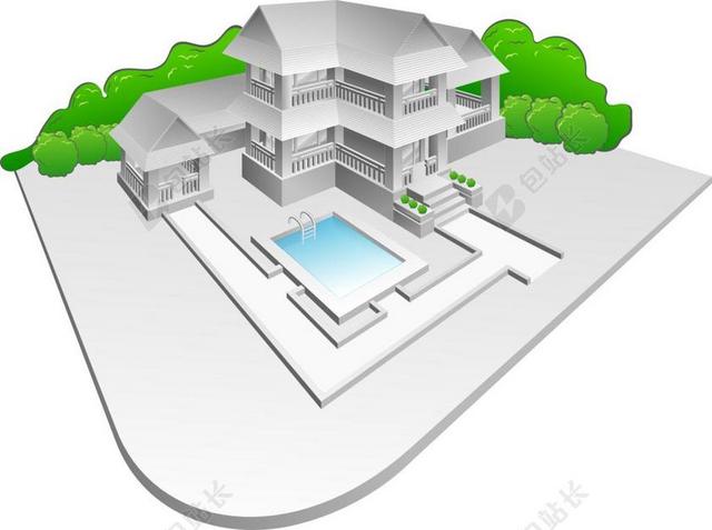 房地产 别墅 结构 建设 首页 房子 游泳池 池
