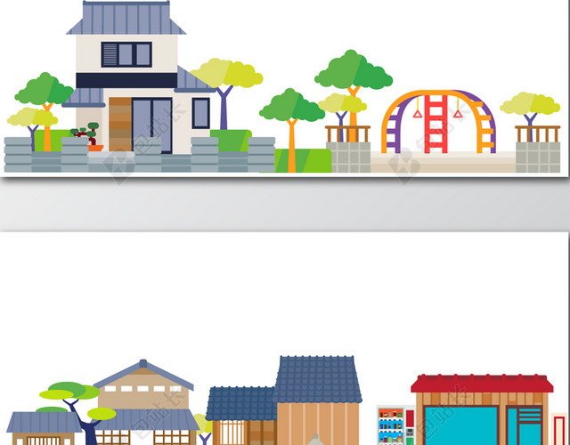 古建筑清新BANNER素材