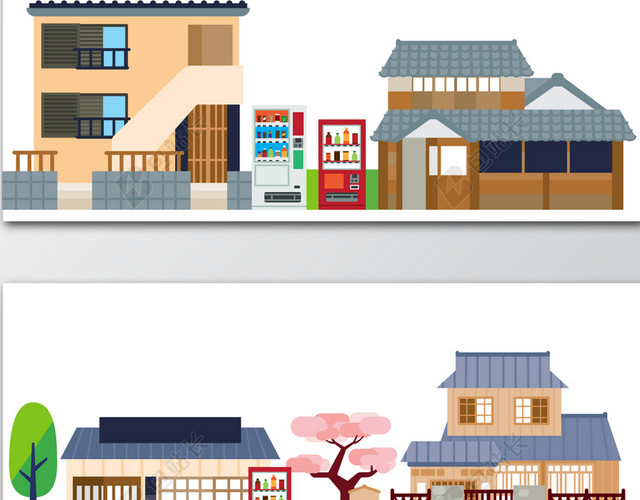 清新古建筑BANNER素材