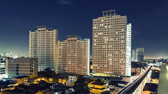 繁华城市的夜景背景图片