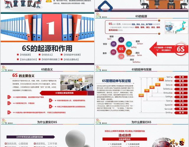 简约实用6S现场管理方法与技巧新员工PPT模板