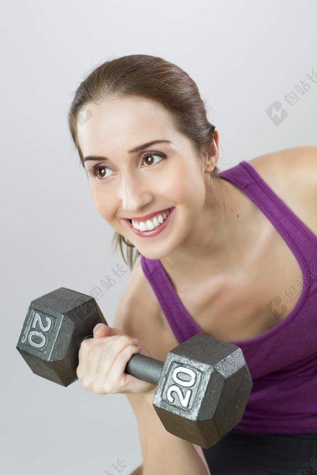 锻炼 重量 女子 体育 女孩 培训 微笑