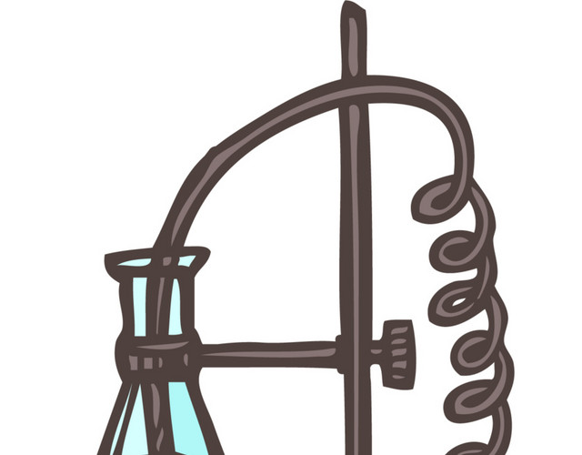 彩色手绘化学实验插画素材