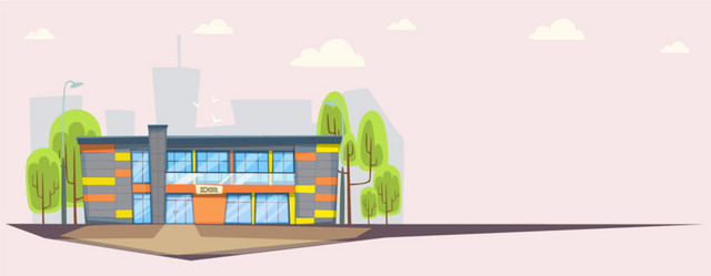 粉色底图学校建筑背景图
