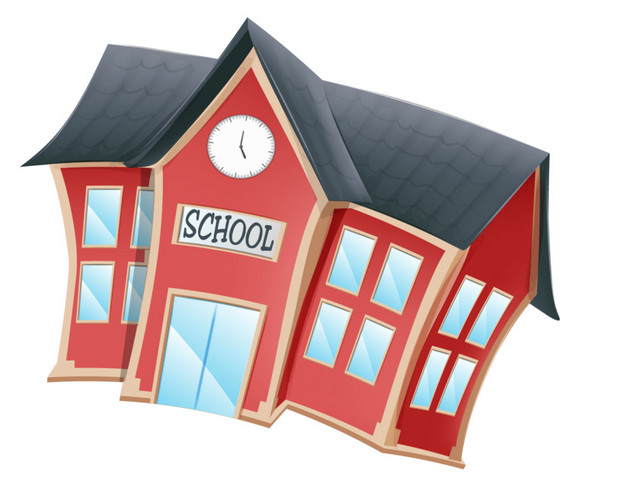 学校建筑卡通房子素材