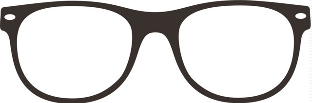 黑色学生用品眼镜框架矢量素材