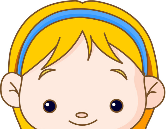 卡通可爱女孩上学