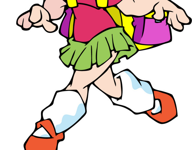 女孩上学素材