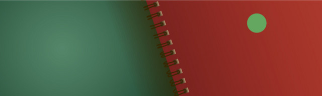 红绿色卡通教育学习工具笔记本封皮素材