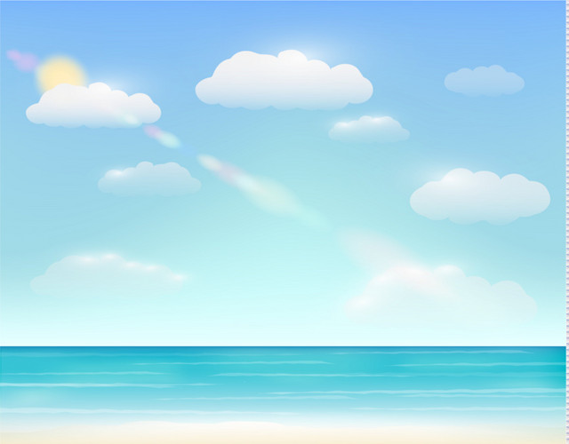 彩色沙滩大海背景素材