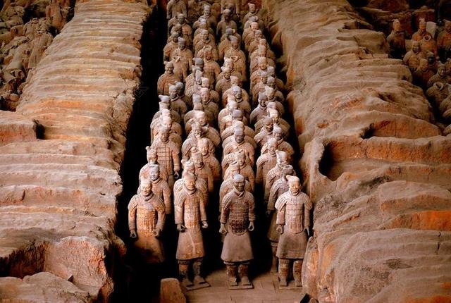 兵马俑战士中国士兵历史景观军队雄伟背景图片