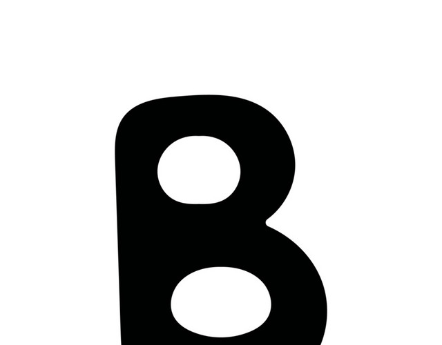 黑色字母B手绘素材