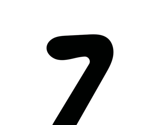黑色数字7手绘素材