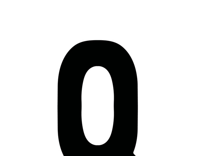 黑色字母Q手绘素材