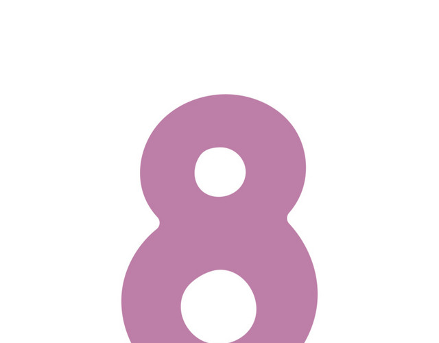 粉色数字8手绘素材