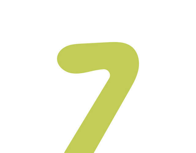 绿色数字7手绘素材