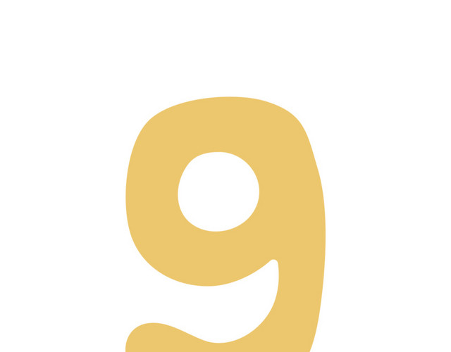 黄色数字9卡通素材