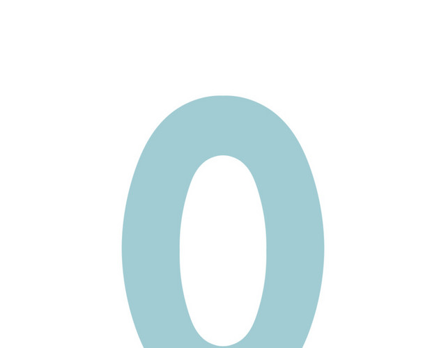 蓝色数字0手绘素材