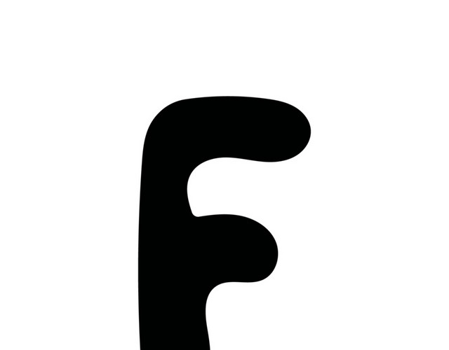 黑色字母F手绘素材