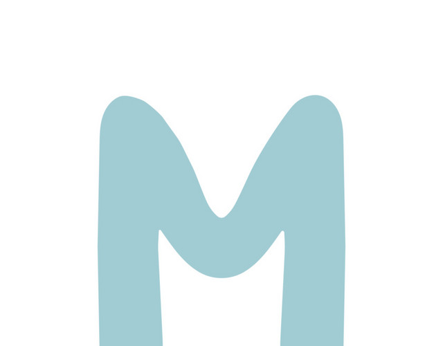 蓝色字母M素材