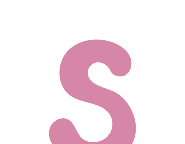 粉色字母S手绘素材