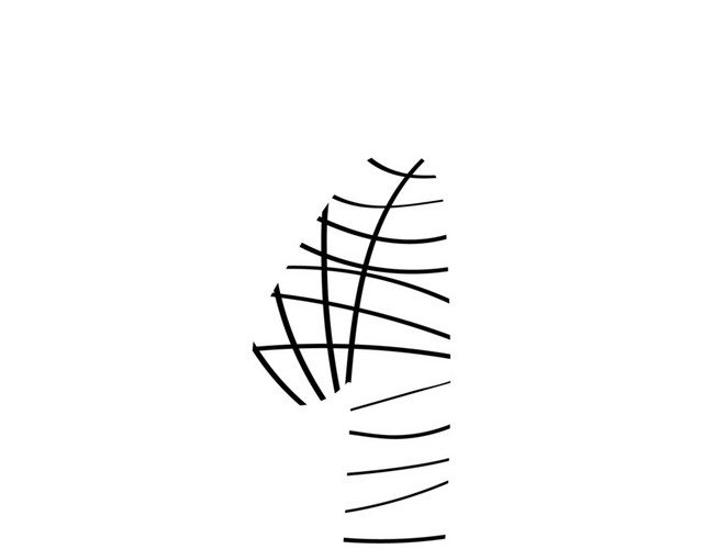 白色黑色数字1手绘素材