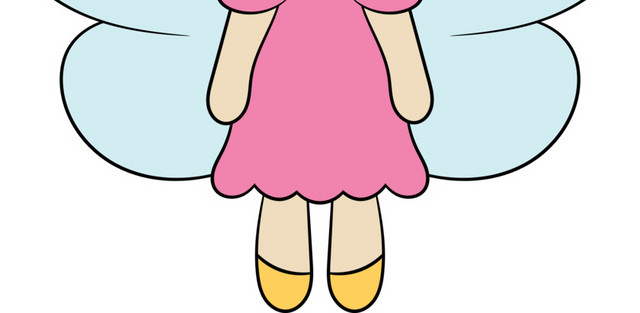 彩色翅膀女孩卡通素材