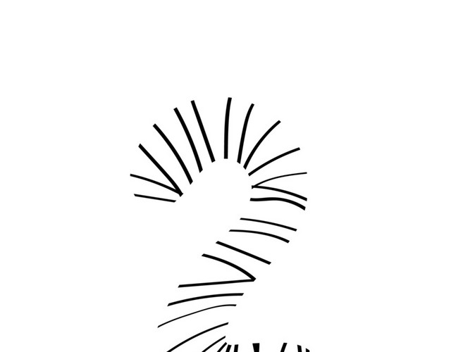 白色黑色数字2手绘素材