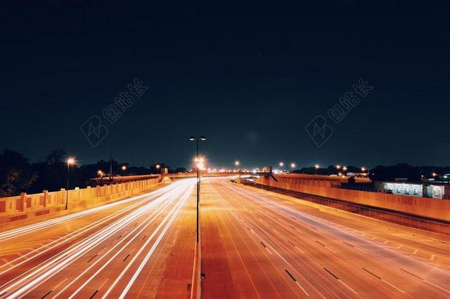 旅游清新户外夜景公路背景图片