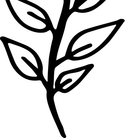 黑色手绘叶子枝条素材