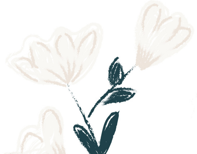 涂鸦花卉插画素材