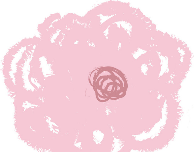矢量涂鸦粉色花