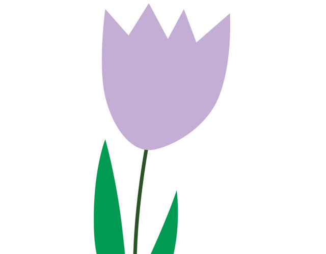 紫色卡通花卉