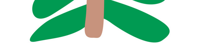 绿色水彩画小树矢量图