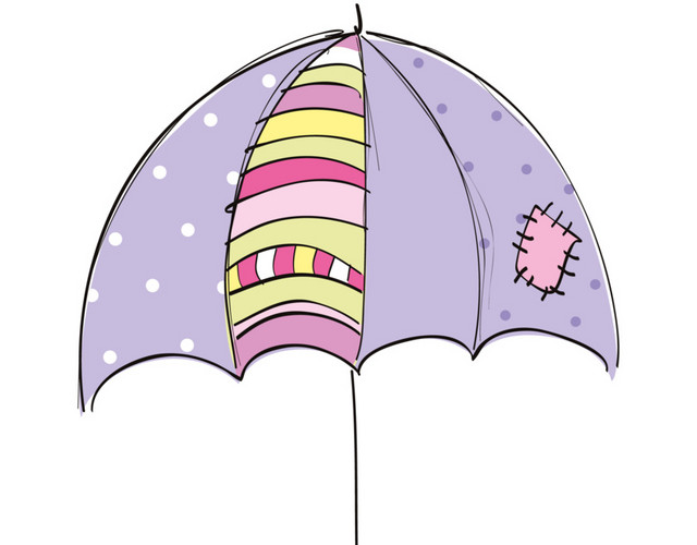 卡通紫色花雨伞