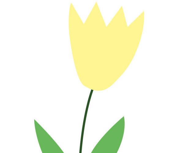 卡通画黄色小花
