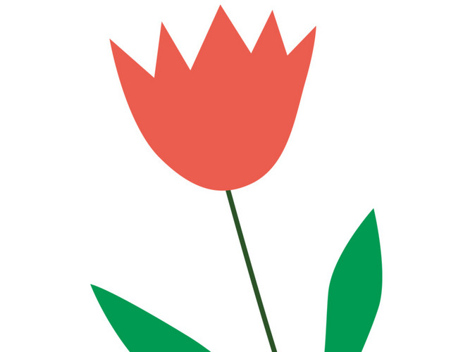 手绘红花矢量图