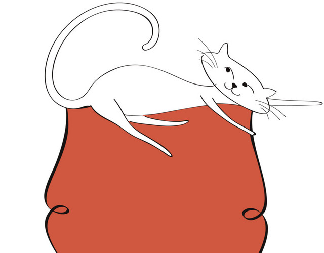 白色小猫矢量图