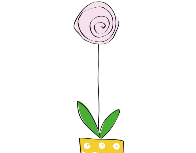 植物盆栽小花矢量图