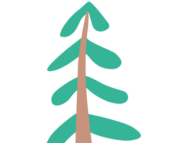 绿树手绘画