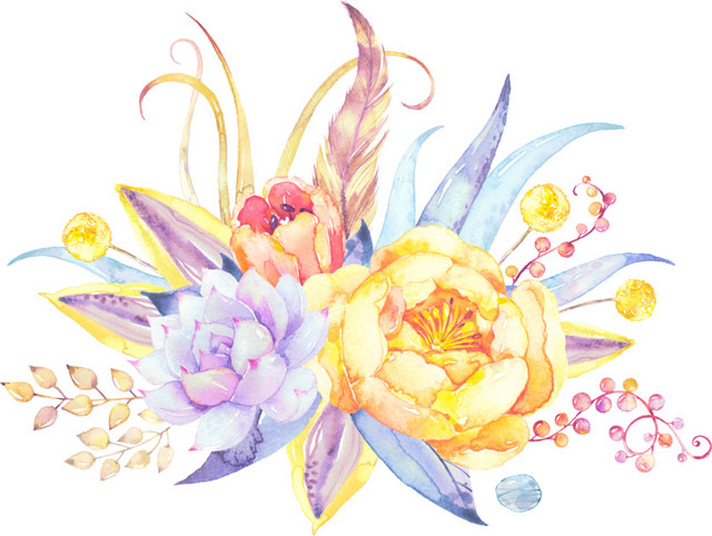 彩色装饰花朵素材