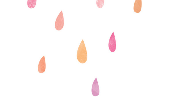 乌云下雨彩色雨滴素材