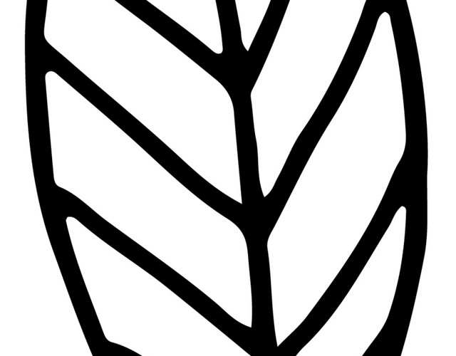 黑色线条树叶叶子植物素材