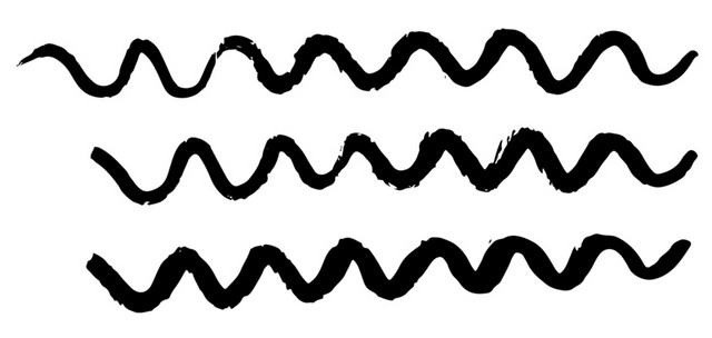 曲线黑墨线条波浪纹素材