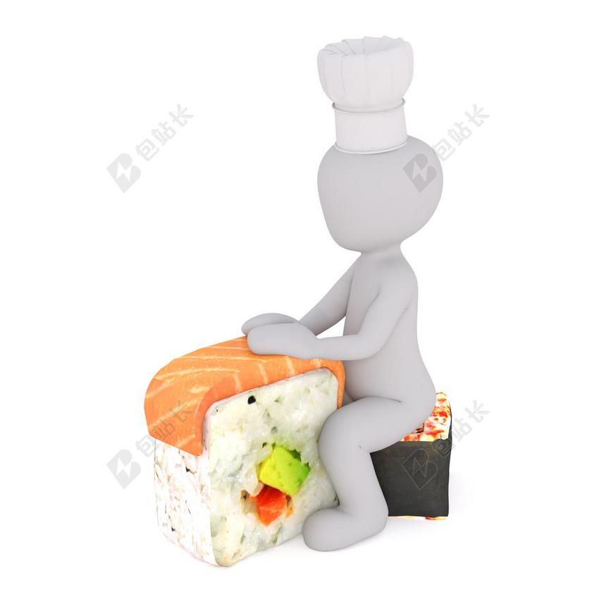 餐饮唯美男子寿司背景图片