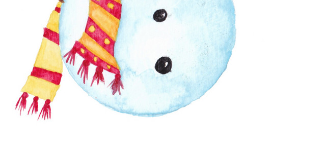 红色帽子围巾雪人素材